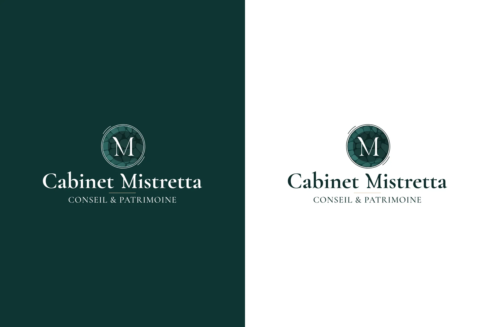 Logo du Cabinet Mistretta, conseil en gestion de patrimoine, en version fond foncé et fond clair